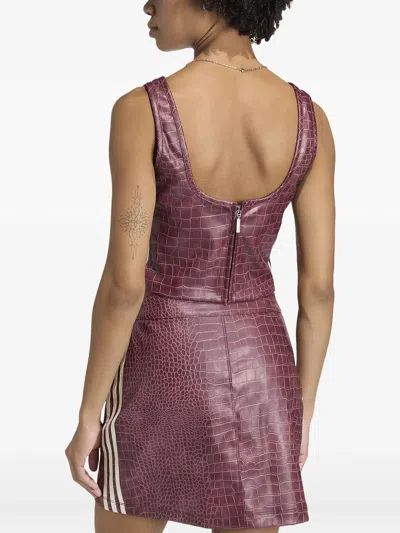 Adidas Originals Crocodile-effect Corset In Burgundy