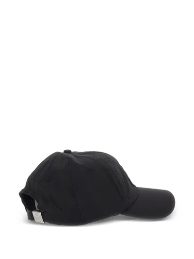 Stone Island Logo Patch Six-panel Cap In Black