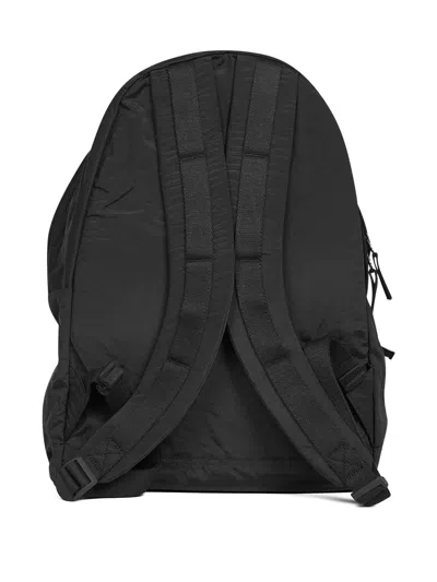 Stone Island Backpack Adjustable Straps Front Zip Pocket Top Handle In Black