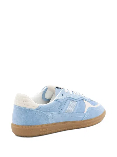 Alohas Light Blue Suede Sneakers With Cream Accents And Contrast Details