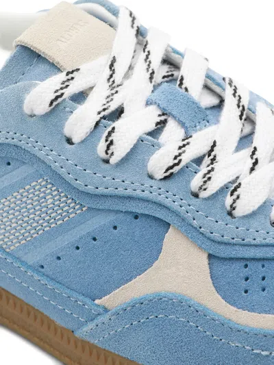 Alohas Light Blue Suede Sneakers With Cream Accents And Contrast Details