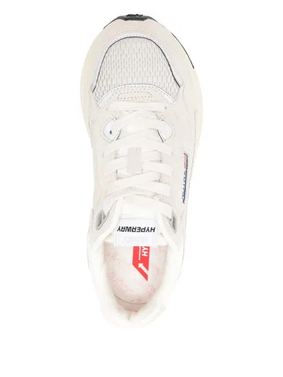 Autry Hyperway Grey Low Top Sneakers With Logo Patch On Side And Tongue In Suede And Mesh Woman In Gray
