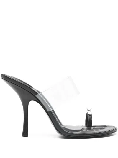 Alexander Wang Bianca 105mm Sandal With Crystal Toe Ring In Black