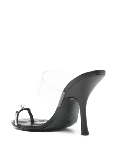 Alexander Wang Bianca 105mm Sandal With Crystal Toe Ring In Black