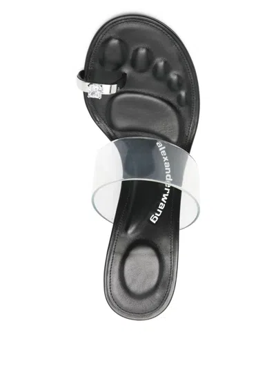 Alexander Wang Bianca 105mm Sandal With Crystal Toe Ring In Black