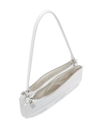 Diesel Smooth Leather Shoulder Handbag With Adjustable Strap In White