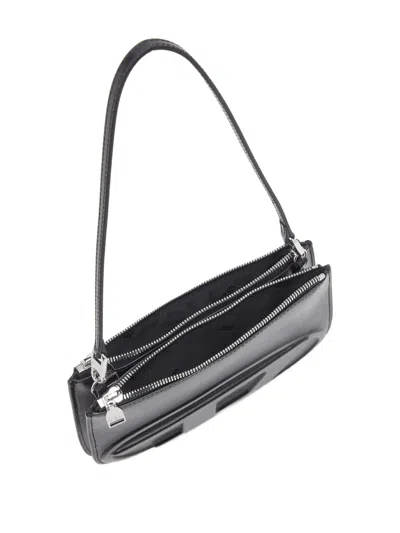 Diesel Smooth Leather Shoulder Handbag With Adjustable Strap In White