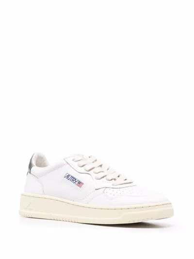 Autry Low-top Sneakers With Perforated Detailing And Metallic Accents In White