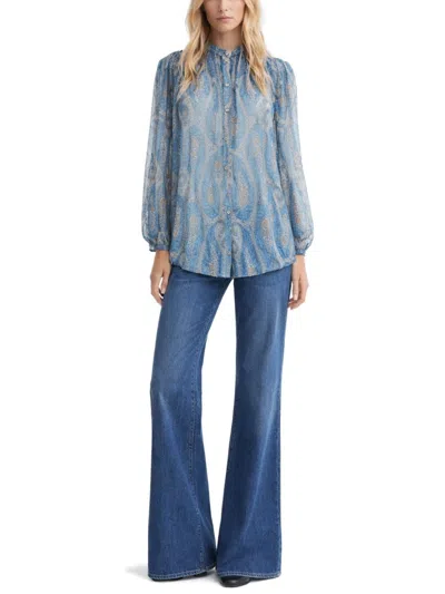 Etro Multicolor Silk Pattern Shirt In Blue