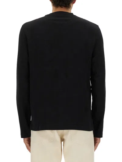 Jacquemus Relaxed Fit Long-sleeve Shirt With Minimalist Patch Detail In Black