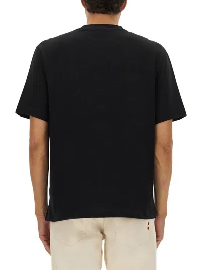 Jacquemus Minimalist Black Short-sleeve Cotton T-shirt With Patch Detail In Black