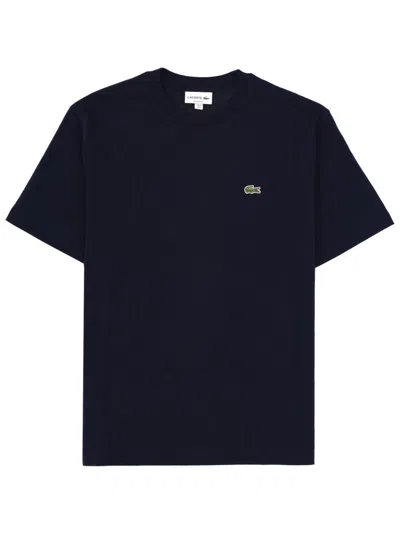 Lacoste Mens Classic Fit Cotton Jersey T-shirt In Blue