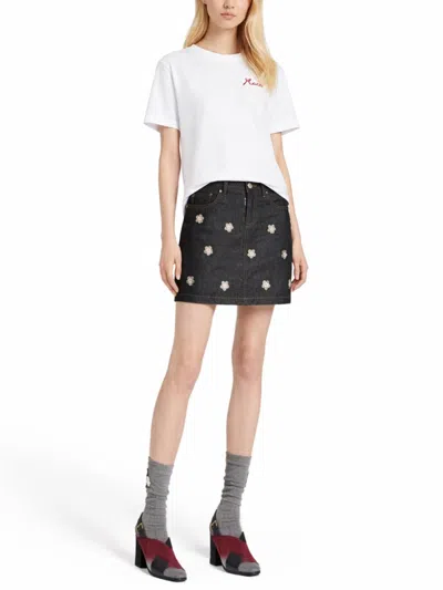 Marni Cotton Logo-print Short-sleeve T-shirt In White