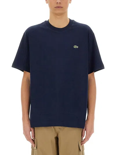 Lacoste Mens Classic Fit Cotton Jersey T-shirt In Blue