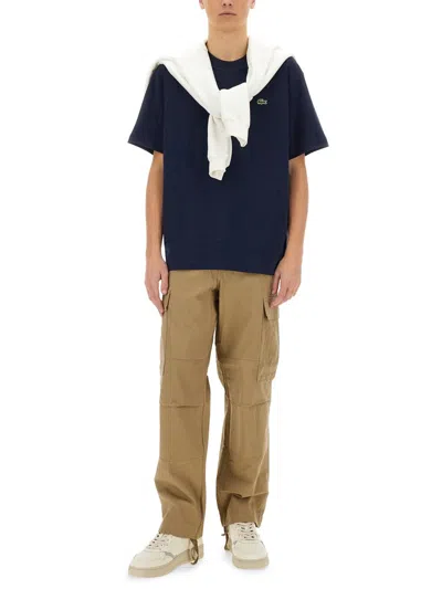 Lacoste Mens Classic Fit Cotton Jersey T-shirt In Blue
