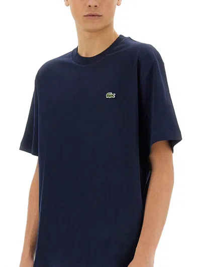 Lacoste Mens Classic Fit Cotton Jersey T-shirt In Blue