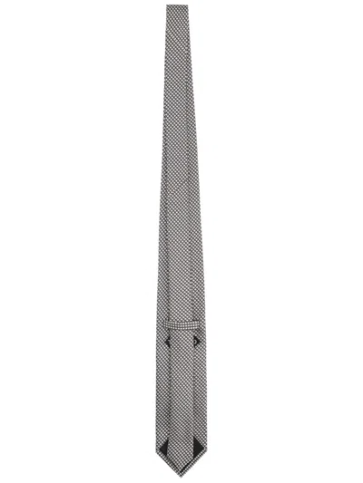 Tom Ford Printed Silk Tie In Gray