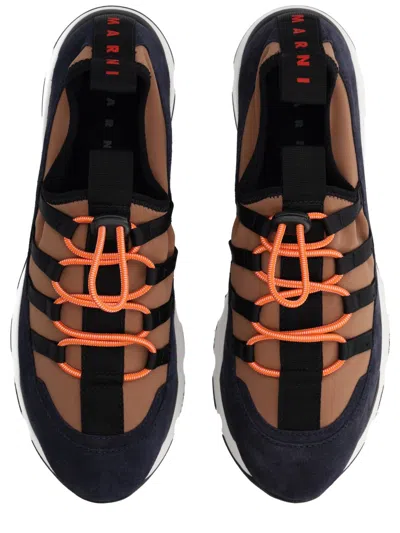 Marni Sneakers Mesh Panels Contrasting Sole Pull Tab In Multi