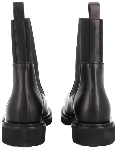Rick Owens Beatle Gabe Leather Boots For Men In Black