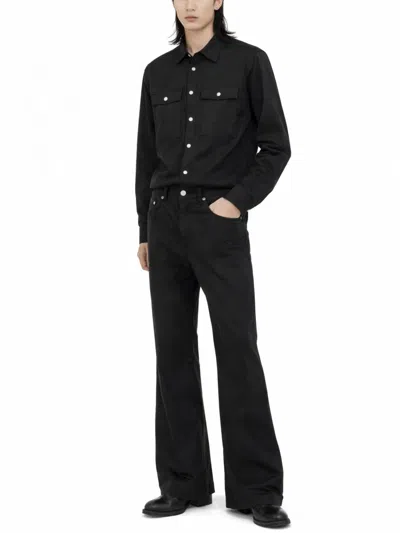 Rick Owens Bolan Bootcut Belt Loop Five Pocket Trousers In Black