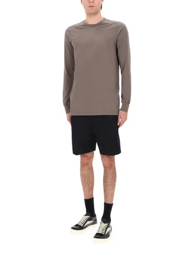 Rick Owens Level Crew Neck Long Sleeve T-shirt In Brown