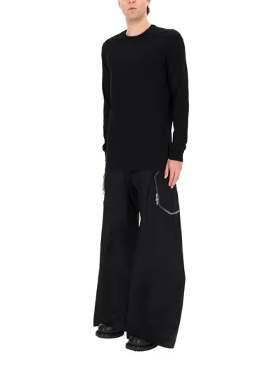Rick Owens Minimalist Level Seam Cotton T-shirt With Crew Neck In Black
