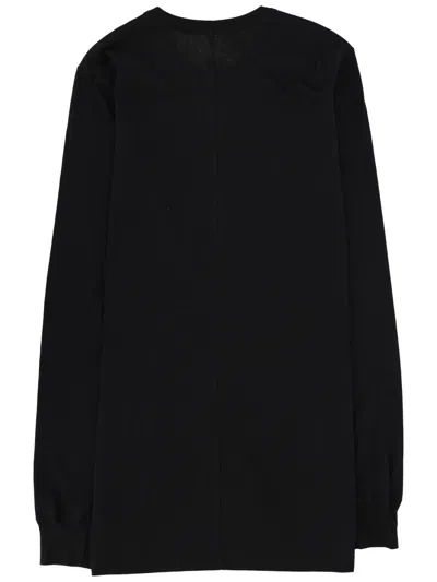 Rick Owens Minimalist Level Seam Cotton T-shirt With Crew Neck In Black