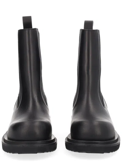Rick Owens Beatle Gabe Leather Boots For Men In Black