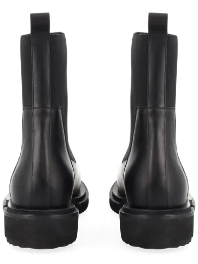Rick Owens Beatle Gabe Leather Boots For Men In Black