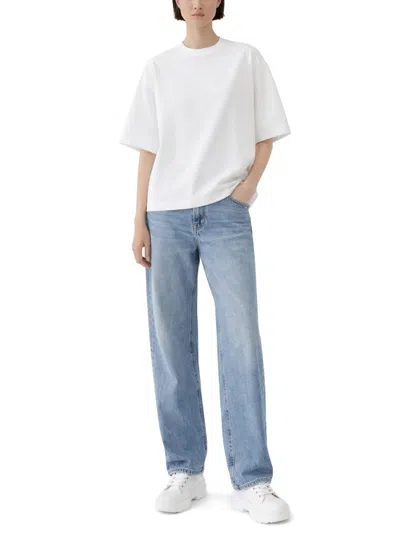 Jacquemus High-waisted Wide-leg Denim Pants With Signature Detail In Blue