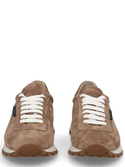 Brunello Cucinelli Suede Sneakers With Iconic Jewel Application In Multi