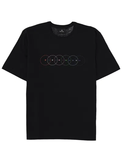 Ps By Paul Smith Ps Paul Smith Circles Organic Cotton T-shirt In Black