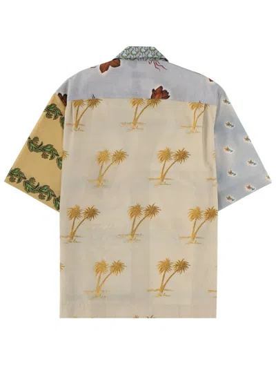 Paul Smith Textile Patchwork Muted Tones Casual Shirt In Multi