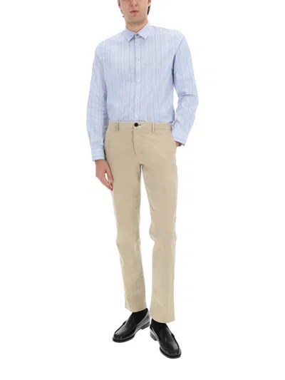 Paul Smith Striped Long-sleeved Shirt In Gnawed Blue