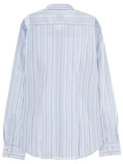 Paul Smith Striped Long-sleeved Shirt In Gnawed Blue