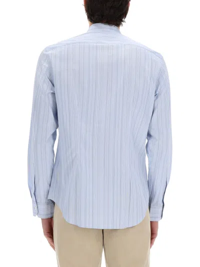 Paul Smith Striped Long-sleeved Shirt In Gnawed Blue