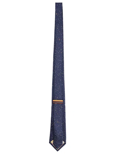 Paul Smith Micro Motif Tie In Blue