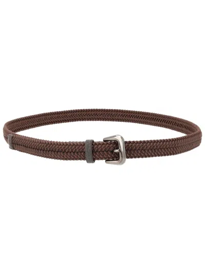 Brunello Cucinelli Braided Belt In Brown