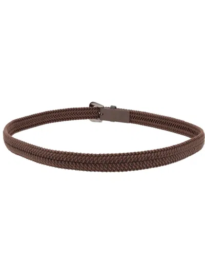 Brunello Cucinelli Braided Belt In Brown