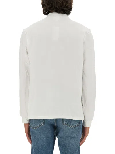 Lacoste Logo Long-sleeved Polo Shirt In White