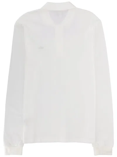 Lacoste Logo Long-sleeved Polo Shirt In White