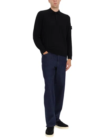 Stone Island Regular-straight-fit Five-pocket Jeans With Rinsed Finish In Blue
