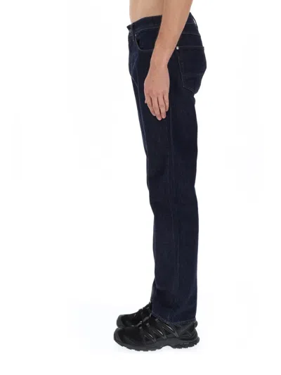Stone Island Regular-straight-fit Five-pocket Jeans With Rinsed Finish In Blue