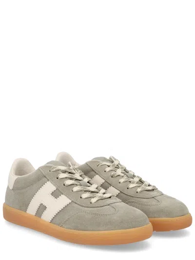 Hogan Neutrals Cool Side Stitched Logo Suede Sneakers In Multi