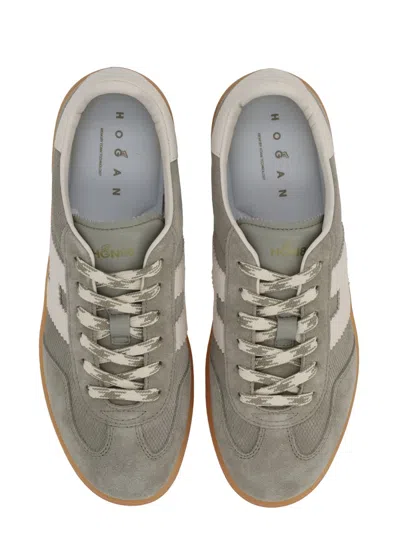 Hogan Neutrals Cool Side Stitched Logo Suede Sneakers In Multi
