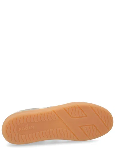 Hogan Neutrals Cool Side Stitched Logo Suede Sneakers In Multi