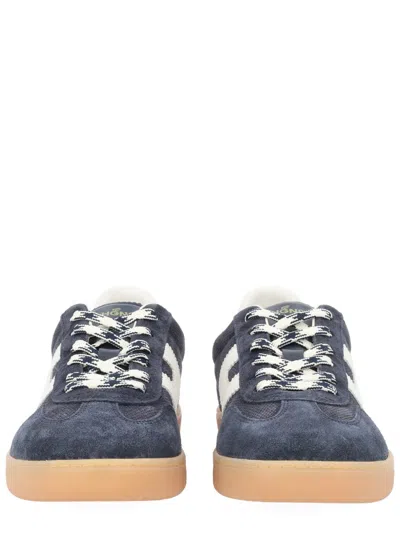 Hogan Navy Suede Leather H Sneakers In Black