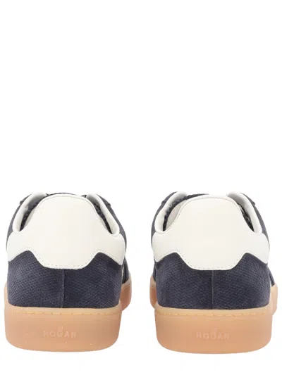 Hogan Navy Suede Leather H Sneakers In Black