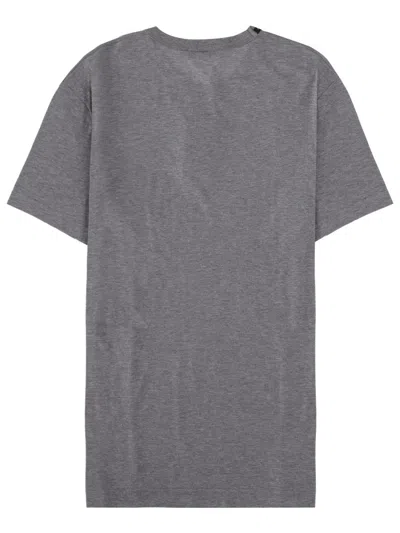 Dolce & Gabbana Crewneck T-shirt With Logo-patch In Gray
