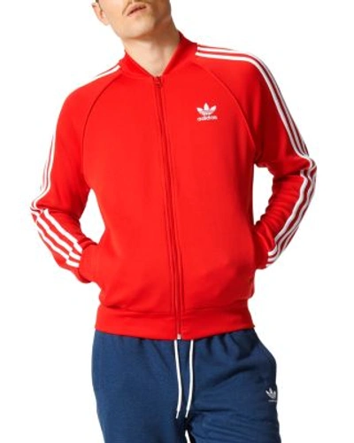 Shop Adidas Originals Superstar Track Jacket In Red